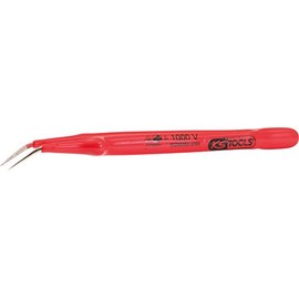 KS Tools 117.1624 Insulated tweezers, curved, 15.5mm