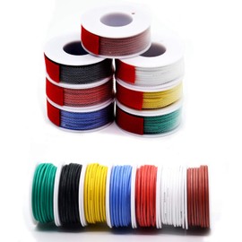 20 awg Solid wire kit Electrical wire Cable 7 colors 23ft each spools 20 gauge UL1007 Tinned Copper Hook up wire kit breadboard wire for DIY