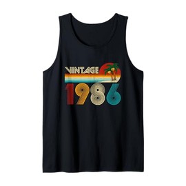 Vintage 1986 Funny 40th Birthday Gifts 40 Years Old Retro Tank Top