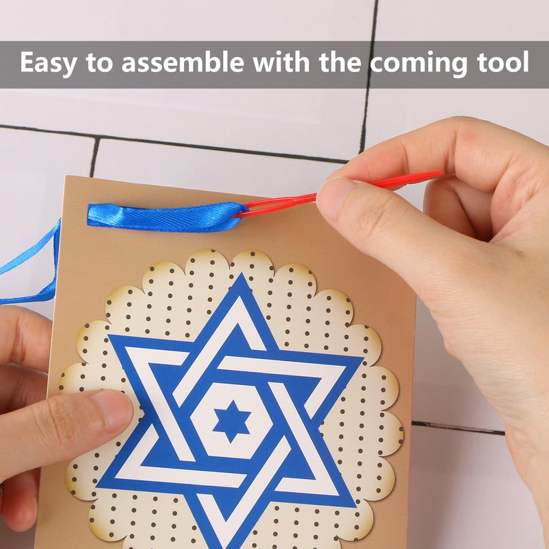 EVERMARKET Happy Passover Banner - Blue Cardboard Letter BANNER for