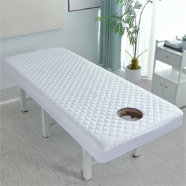MWNAGO Waterproof Massage Table Fitted Sheet with Face Hole, Spa Bed Cover Sheets Suitable for Beauty, Spa 31.5 * 75 in