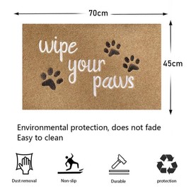 HLFMVWE Welcome Mat for Front Door Wipe Your Paws Doormat Rubber Non Slip Backing Funny Doormat Indoor Outdoor Rug Inside Brown Dirt Mat for Entryway Front Door Porch