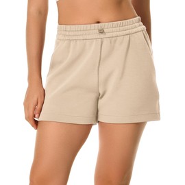 Colorfulkoala - Pantalones Cortos Deportivos de Cintura Alta para Mujer, Ultra Suaves, Informales, para Verano, con Bolsillos, Boulder, M