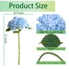 3 Pcs Blue Hydrangea Artificial Flowers, 21" Real Touch Fake