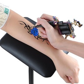 VPABES Tattoo Tripod Stand Adjustable Tattoo Arm & Leg Rest Tripod, Arm Leg Support Bracket & Leather Armrest Pad for Tattoo Supplies Leather Stands Studio Chair Stand