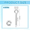 PATIKIL M5x50mm Eye Bolts, 10 Pcs Carbon Steel Threaded Eyebolt