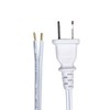 10FT Replacement Lamp Cord, White 18 AWG 2 Prong Extension