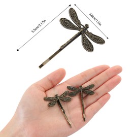 8pcs Dragonfly Hairpins,UHOMENY Vintage Dragonfly Hair Clips Vintage Metal Hair Clips Hair Accessories Retro Hair Styling Pins Butterfly Side Clip Wedding Hair Barrettes (gold)