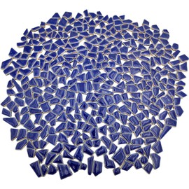 500g Irregular Ceramic Mosaic Tiles 0.5-2cm Small Mosaic Pieces Stones for DIY Mosaic Making Craft Hobby Art Home Decor Wall Decor (Navy Blue)