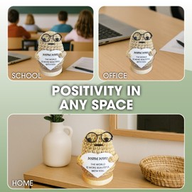 Famylux Positive Potato Doll – Handcrafted Crochet Doll with Heartfelt Message – Motivational Gift for Office and Home – Emotional Support – Light Brown, 3,5 Inch.