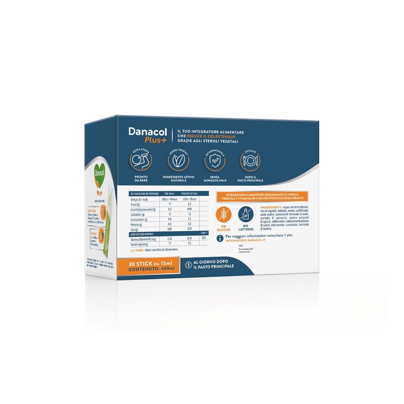 DANACOL Plus + Integratore Alimentare, Riduce il Colesterolo grazie agli