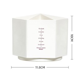 Gullor Spinning Desktop Stationery Organizer Decorative Plastic Rotating Pen and Pencil Cup 6 Compartment Desk and Table Top Office Supplies, White