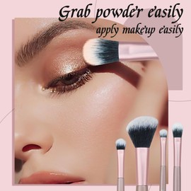 Makeup Brushes,Makeup Brush Set,4 Pieces Premium Synthetic Foundation Blending Brush,Powder,Blush,Eyeshadow，Contour Brush with Storage Bag