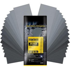 Woonyee 33 pieces sandpaper, 180-5000 wet sandpaper/water sandpaper and dry sandpaper, sandpaper for polishing/sanding/sanding/hand sanding block/sanding set sanding tool