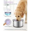 Heouvo 1Gallon Large Dog Water Bowl No Spill, [Anti Digging