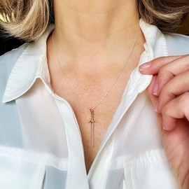 Handcrafted Sterling Silver Sword Necklace - Unique and Stylish Jewelry for Men and Women