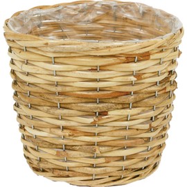 Ohashi Shinji Shoten 13-246 Pot Cover Rattan Basket, Natural, Approx. φ9.4 x H7.9 inches (24 x 20 cm)