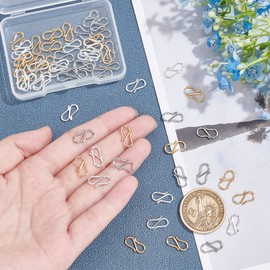 UNICRAFTALE About 60pcs 3 Colors S Hook Clasps 304 Stainless Steel Chain Clasps Hypoallergenic Metal Clasps for Necklace Jewelry Making