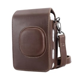 Phetium Schutztasche Kompatibel mit Instax Mini LiPlay hybrid Sofortbildkamera, Kameratasche mit Weichem PU Leder Material und Schulterriemen (Deep Bronze)