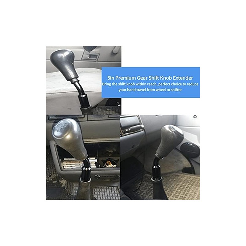 KIMISS 5 Inch Car Gear Knob Extender, Straight Gear Lever