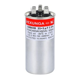 VEXUNGA AC Capacitor 35+5 uF 35/5 MFD 370 or 440 or 450 VAC CBB65B Dual Run Start Capacitors for Air Conditioner Compacitor Motor or Compressor Fan or Condenser Straight Cool