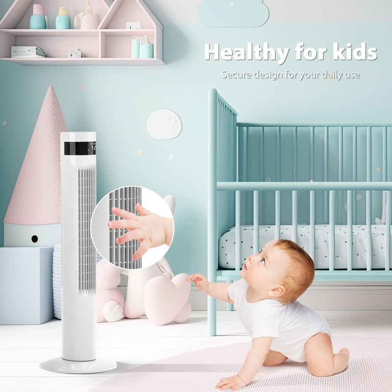 Antarctic Star Tower Fan Portable Floor Fans 85°Oscillating Fan 36''