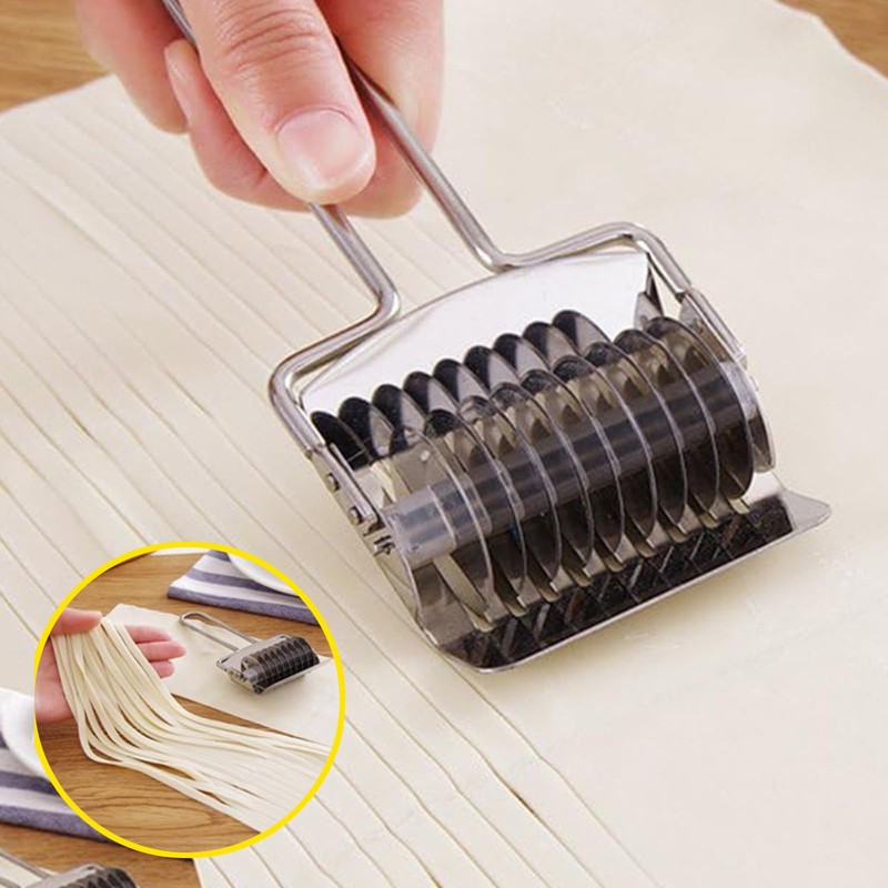 1 Pack Stainless Steel Noodle Cutter,Noodle Lattice Roller Pasta Spaghetti