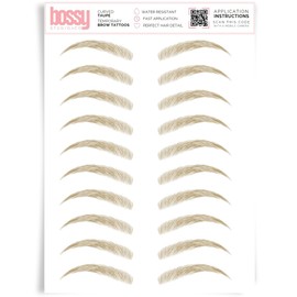 Brows by Bossy Studio & Co Temporary Eyebrow Tattoos Waterproof Eyebrow Stickers, False Tattoos Hair Like Peel Off Instant Transfer Brow curved taupe