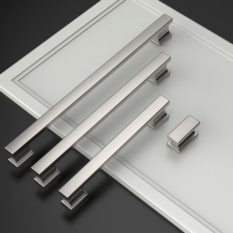 Amerdeco 6 Pack Brushed Satin Nickel Cabinet Pulls 5 Inch(128mm)