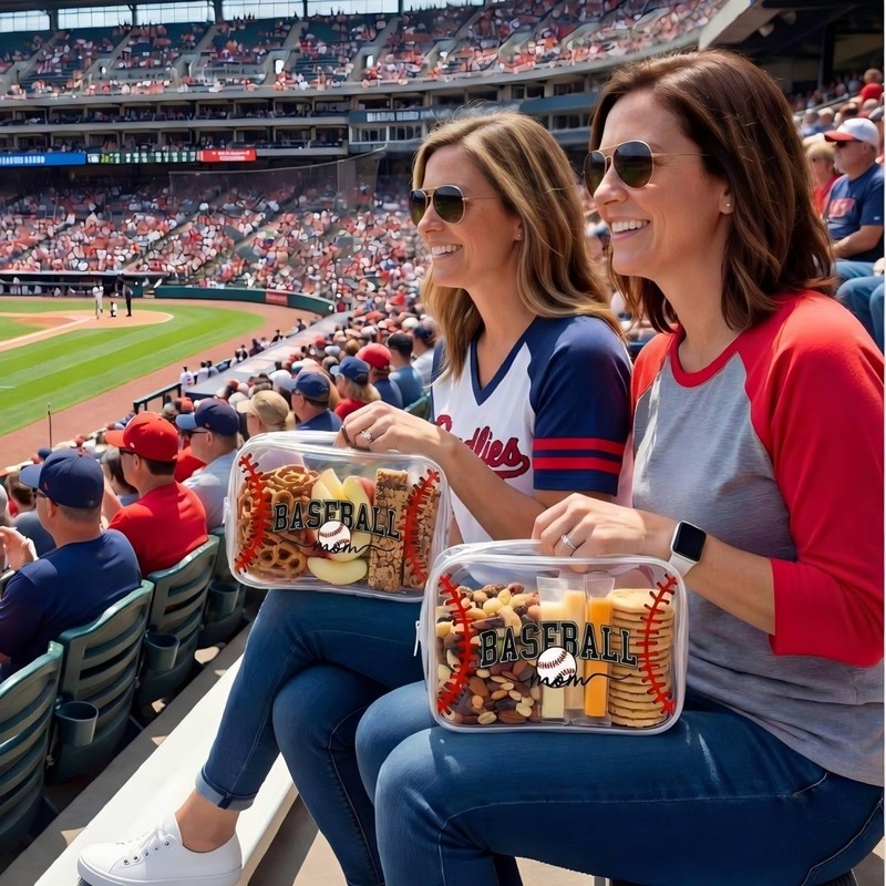 Yeyeplum 12 Pcs Baseball Mom Snack Bags for Team Cosmetic