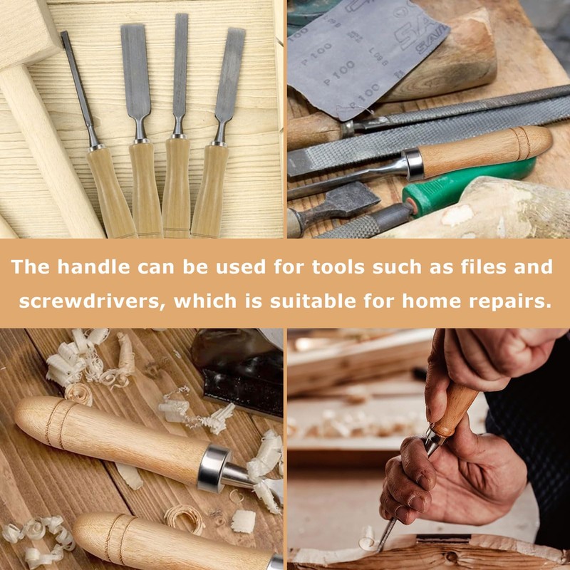 Pack of 12 File Handles, Wooden Handle, File Handle, Wood
