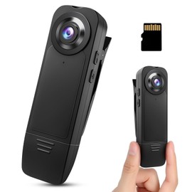 1080P Mini Body Camera with 64GB Memory Card, Bodycam HD 1080P Small Camera without WiFi, Portable Body Cam, Audio Video Recording, Portable Mini Surveillance Camera with Night Vision for Security