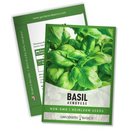 Genovese Basil Seeds for Planting Heirloom Non-GMO Herb Plant Seeds for Home Herb Garden Makes a Great Gift for Gardening by Gardeners Basics