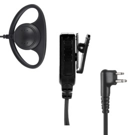 stdgove 2 Pin Earpiece M1 Ear Piece Headset with Ptt Mic for Motorola cp100 cls1410 gp300 cp200d bpr40 CLS 1110 1410 cp185 dlr1060 rdm2070d dlr1020 rmu2040 rdu4100 dtr700(D Shape)