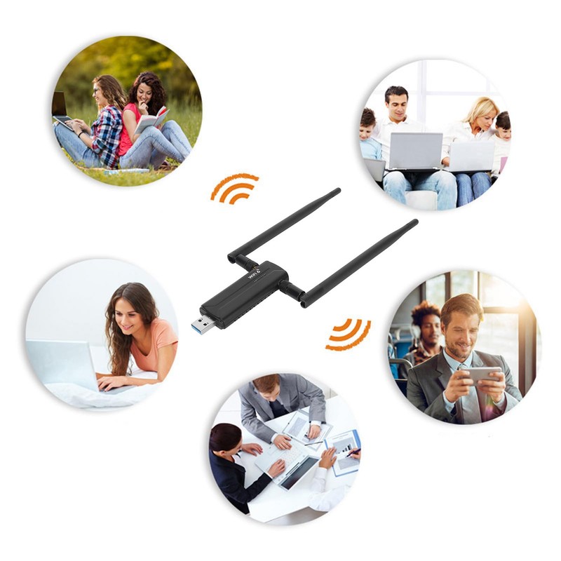 ASHATA USB WLAN Adapter for PC, USB 3.0 WiFi6E AX5400M
