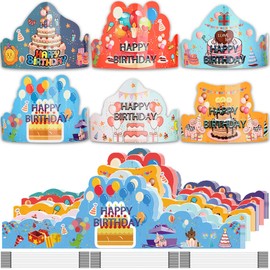 ARTLYMERS 30 Pack Birthday Crowns for Kids Classroom, Birthday Hats for Kids Paper Crowns Assorted Designs for School Classroom Birthday VBS Party Decor