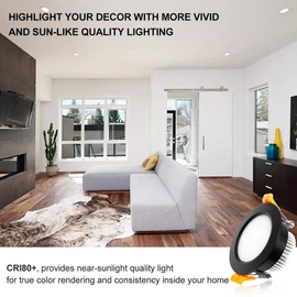 YGS-Tech 2 Inch LED Recessed Lighting, Dimmable Downlight 3W(35W Halogen Equivalent), CRI80, 5000K Daylight White Ceiling Light with LED Driver(4 Pack)