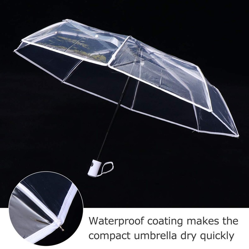 VALICLUD Folding Umbrella Automatic Transparent Umbrella Auto Open Foldable Umbrella