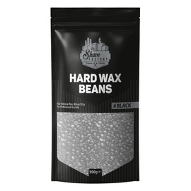 The Shave Factory Wax Beads for Hair Removal, Hard Wax Beans for Thorough and Gentle Hair Removal, Dépilation with Waxing Beads for Face and Body, Black, 1 x 500 g