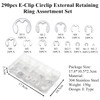 E-Clip Retaining Rings Assortment Set, 304 Stainless Steel External Snap