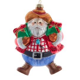 Kurt Adler 5-Inch Noble Gems™ Glass Western Santa Ornament