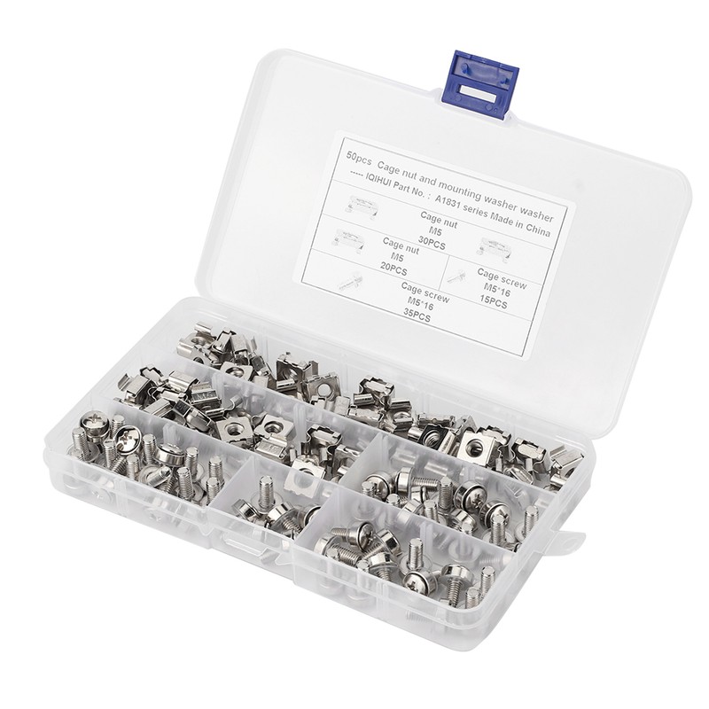 M5 Cage Nuts Hardware Mounting M5*16 Screws for Quadrate Hole