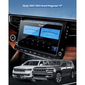 LANTU 2PCS Car Screen Protector for 2022 2023 2024 Jeep Grand Wagoneer Accessories Navigation Nano Touchscreen Protector Film HD Clear Bubble Free 12''