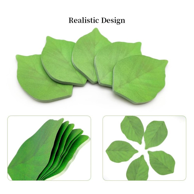 Creative Leaf Sticky Notes, 500 Sheets, 10 Pack, Green Memo
