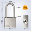 304 Stainless Steel Padlock 40 mm, Long Shackle Thickness 7