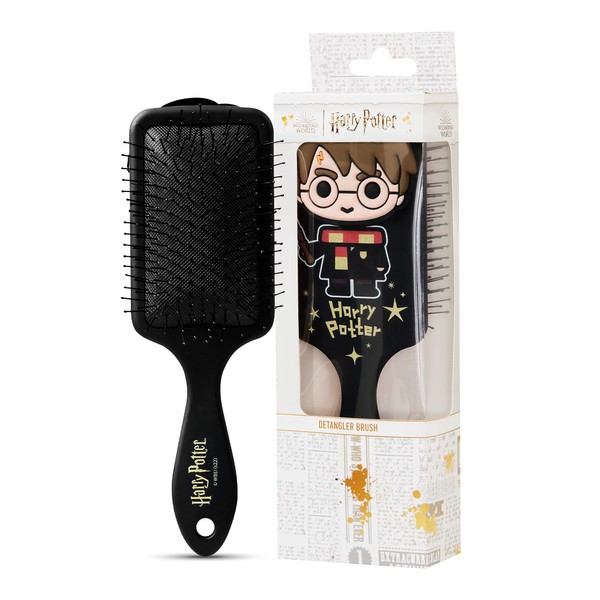 Harry Potter Hair Brush Detangling Brush No Pull Detangling Brush for Women Girls Children Official Merchandise (Black)