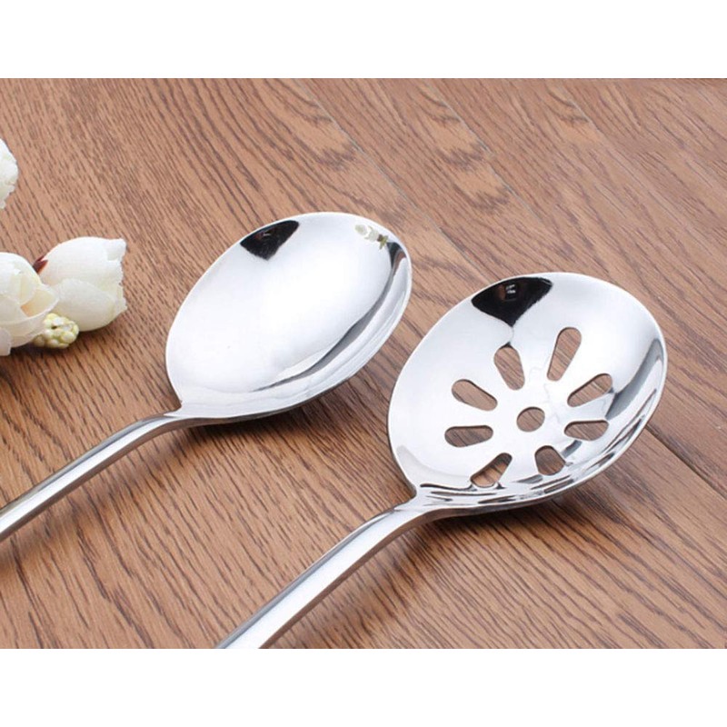 DayCount® Pack of 2 Soup Slotted Serving Spoon, 18/10 Stainless
