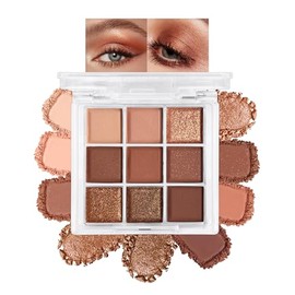 Erinde Paleta De Sombras De Ojos De 9 Colores, Con Sombras Mate y Perladas, De Alta Pigmentación, Duraderas y Resistentes al Agua, Ideales Para un... 