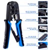 Delgada RJ45 Ethernet Crimping Tool kit,4in1 Professional Cutter Stripper Network