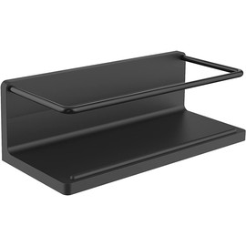 emco Round Shower Basket No Drilling I Wall Basket for Gluing I High-Quality Shower Shelf for Bathroom Utensils I Black